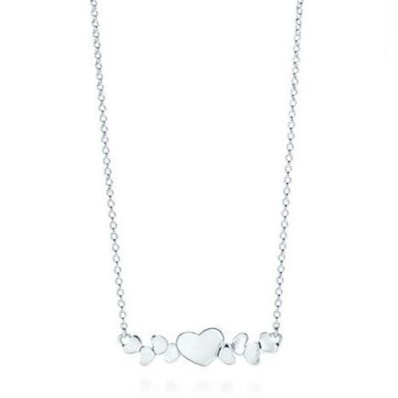 Tiffany Paloma Picasso Silver Modern Heart Bar Pendant Necklace - 16–18 inches